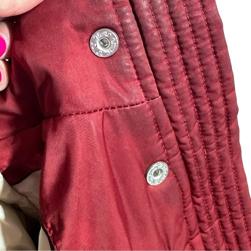 Ariat Red Quilted Jacket Women's Small Pockets Lined Full Zipper Snaps - Picture 11 of 15